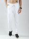 Men White Solid Regular Fit Lower