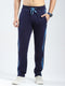 Men Navy Blue Solid Regular Fit Lower