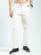 Men White Solid Regular Fit Lower