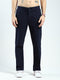 Men Navy Blue Solid Regular Fit Lower