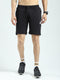 Men Black Solid Regular Fit Shorts