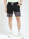 Men Black Printed Regular Fit Shorts