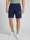 Men Blue Solid Regular Fit Shorts