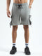 Men Grey Solid Regular Fit Shorts