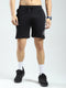 Men Black Printed Regular Fit Shorts
