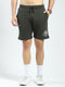 Men Olive Printed Regular Fit Shorts
