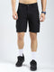 Men Black Solid Regular Fit Shorts