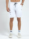 Men White Solid Regular Fit Shorts