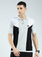 Men Grey Self Design Collar Half Sleeve T-Shirt