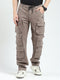 Men Grey Solid Straight Fit Cargo