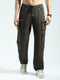 Men Olive Solid Straight Fit Cargo