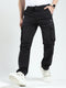Men Black Solid Regular Fit Cargo