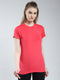 Women Pink Solid Round Neck Half Sleeve Top