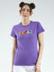 Women Purple Printed Round Neck Half Sleeve Top