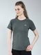 Women Green Solid Round Neck Half Sleeve Top