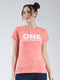 Women Coral Printed Round Neck Half Sleeve Top