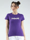 Women Purple Printed Round Neck Half Sleeve Top