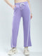 Women Purple Solid Regular Fit Lower
