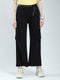 Women Black Self Design Regular Fit Lower