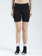 Women Black Solid Regular Fit Shorts