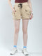 Women Beige Solid Regular Fit Shorts