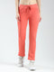 Women Coral Solid Regular Fit Lower