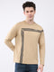 Men Beige Solid Round Neck Full Sleeve Winter T-Shirt