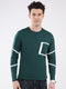 Men Green Solid Round Neck Full Sleeve Winter T-Shirt