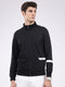 Men Black Solid Mock Neck Full Sleeve Sweatshirt