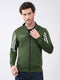 Men Green Printed Mock Neck Full Sleeve Sweatshirt