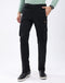 Men Black Solid Regular Fit Cargo