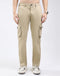 Men Khaki Solid Regular Fit Cargo