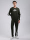 Men Olive Printed Round Neck Full Sleeve Winter Tracksuit