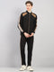 Men Black Solid Round Neck Sleeveless Winter Tracksuit
