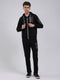 Men Black Printed Round Neck Full Sleeve Winter Tracksuit