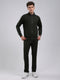 Men Olive Solid Round Neck Full Sleeve Winter Tracksuit
