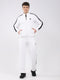 Men White Solid Round Neck Full Sleeve Winter Tracksuit