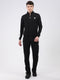 Men Black Solid Round Neck Full Sleeve Winter Tracksuit