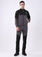 Men Black Solid Mock Neck Full Sleeve Winter Tracksuit