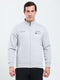 Men Grey Solid Mock Neck Full Sleeve Sweatshirt