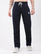 Men Navy Blue Solid Regular Fit Winter Lower