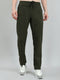 Men Olive Solid Regular Fit Winter Lower