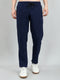 Men Navy Blue Solid Regular Fit Winter Lower