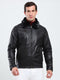 Men Black Solid Collar Full Sleeve Jacket