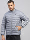 Men Grey Solid Collar Full Sleeve Reversible Jacket
