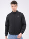 Men Black Solid Hooded Full Sleeve Reversible Jacket