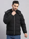 Men Black Solid Collar Full Sleeve Jacket