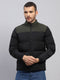 Men Black Solid Hooded Full Sleeve Jacket