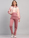 Women Mauve Solid Hooded Full Sleeve Winter Tracksuit