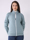 Women Turquoise Blue Solid Mock Neck Full Sleeve Sweatshirt